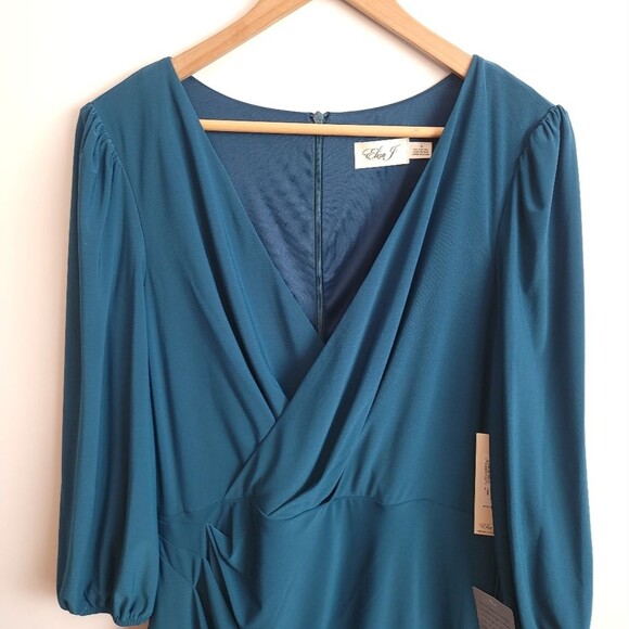 Eliza j Faux Wrap Ruffle Drapey Mini Dress NWT - Picture 4 of 16